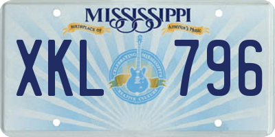 MS license plate XKL796