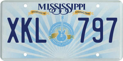 MS license plate XKL797