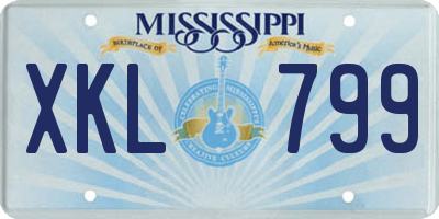 MS license plate XKL799