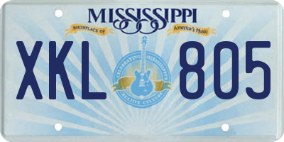 MS license plate XKL805