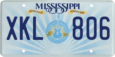 MS license plate XKL806