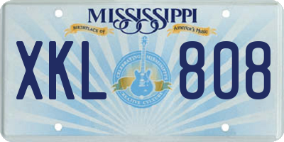 MS license plate XKL808