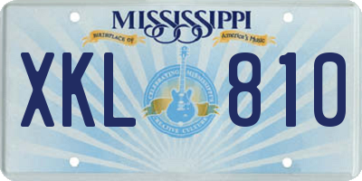 MS license plate XKL810