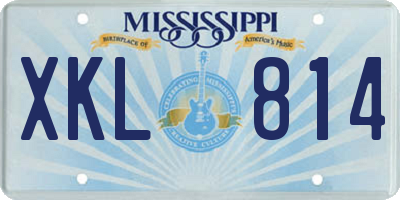 MS license plate XKL814