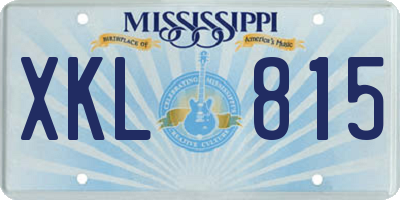 MS license plate XKL815