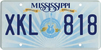 MS license plate XKL818
