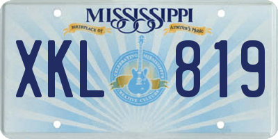 MS license plate XKL819