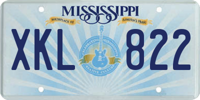 MS license plate XKL822
