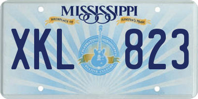 MS license plate XKL823