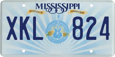 MS license plate XKL824
