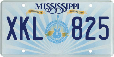 MS license plate XKL825