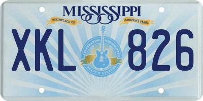 MS license plate XKL826