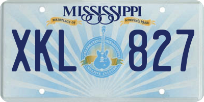 MS license plate XKL827