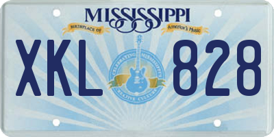 MS license plate XKL828