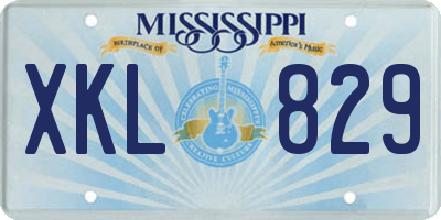 MS license plate XKL829