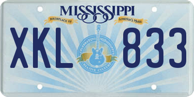 MS license plate XKL833