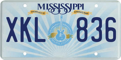 MS license plate XKL836
