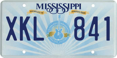 MS license plate XKL841