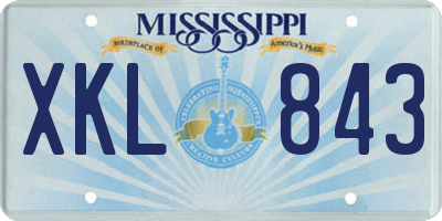 MS license plate XKL843
