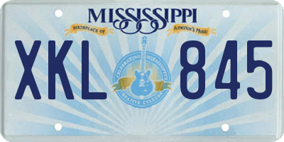 MS license plate XKL845