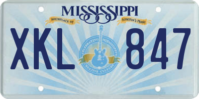 MS license plate XKL847