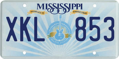 MS license plate XKL853