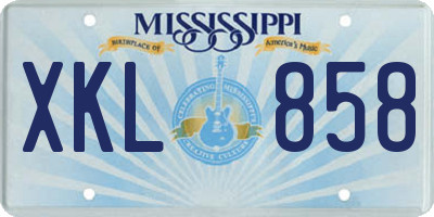 MS license plate XKL858