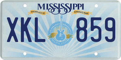 MS license plate XKL859