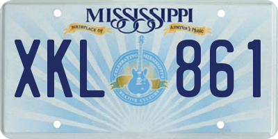 MS license plate XKL861