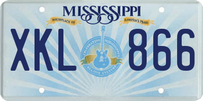 MS license plate XKL866