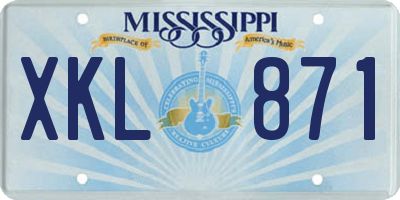 MS license plate XKL871