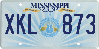MS license plate XKL873