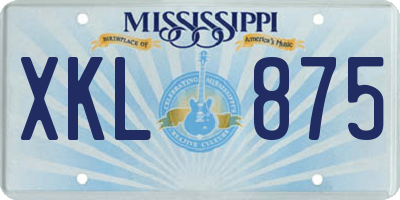 MS license plate XKL875