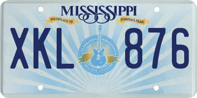 MS license plate XKL876