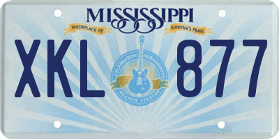 MS license plate XKL877