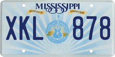 MS license plate XKL878