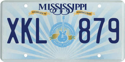 MS license plate XKL879
