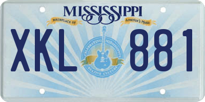 MS license plate XKL881