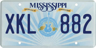 MS license plate XKL882
