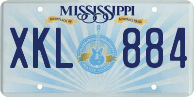 MS license plate XKL884