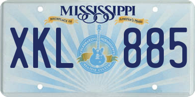 MS license plate XKL885