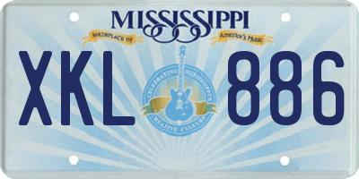 MS license plate XKL886