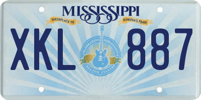 MS license plate XKL887