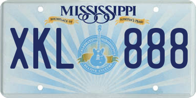 MS license plate XKL888