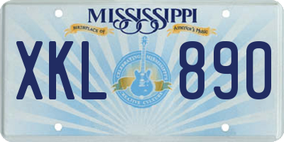 MS license plate XKL890
