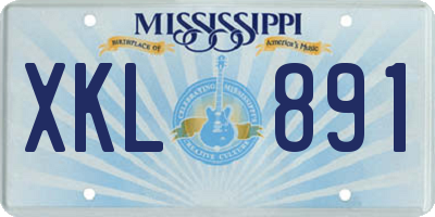 MS license plate XKL891