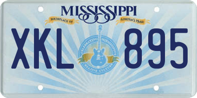 MS license plate XKL895