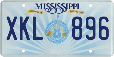 MS license plate XKL896