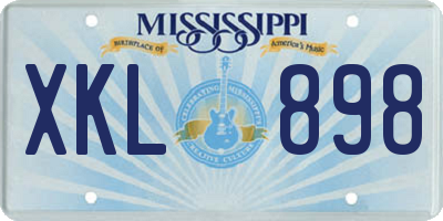 MS license plate XKL898