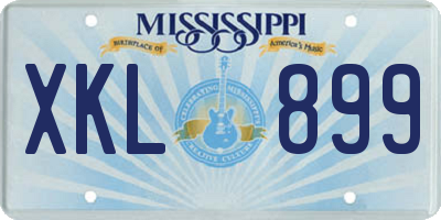 MS license plate XKL899